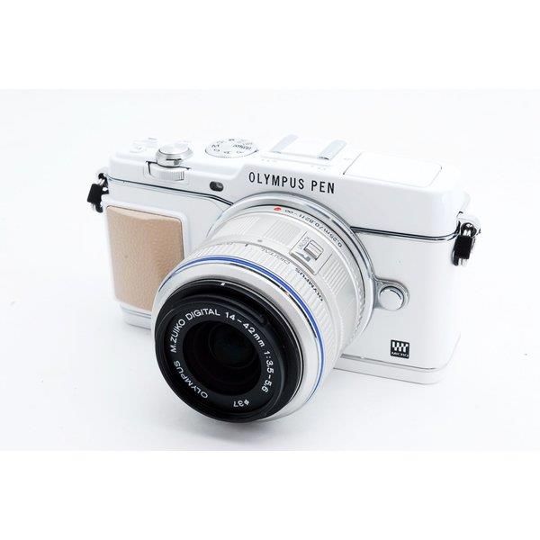 【中古】オリンパス OLYMPUS E-P5 ホワイト レンズセット 美品 SDカード付きの通販は 56,650円