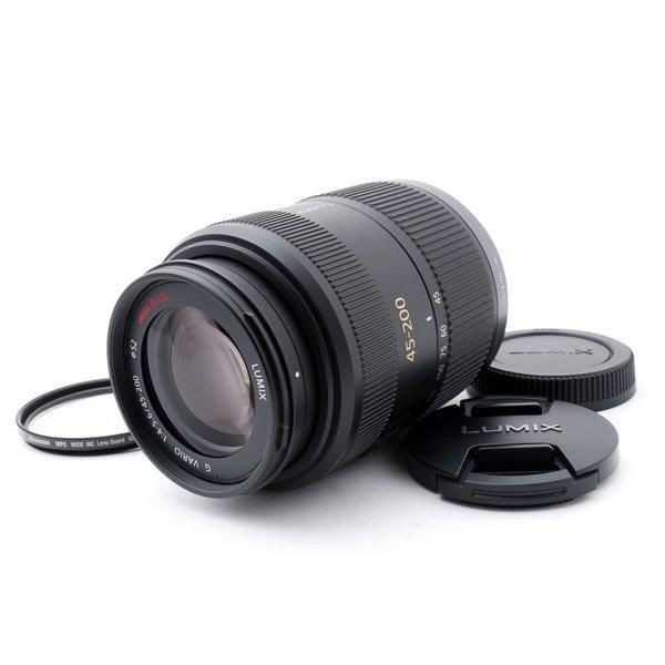 【中古】パナソニック Panasonic H-FS045200 G VARIO 45-200mm F4-5.6 MEGA O.I.S 美品 フィルター付き 望遠 ズーム