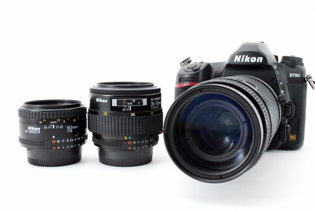 【中古】Nikon D780 24.5MP トリプルレンズセット★美品★2450万画素&4K対応&スマホへ転送！SDカード・ストラップ付き！の通販は