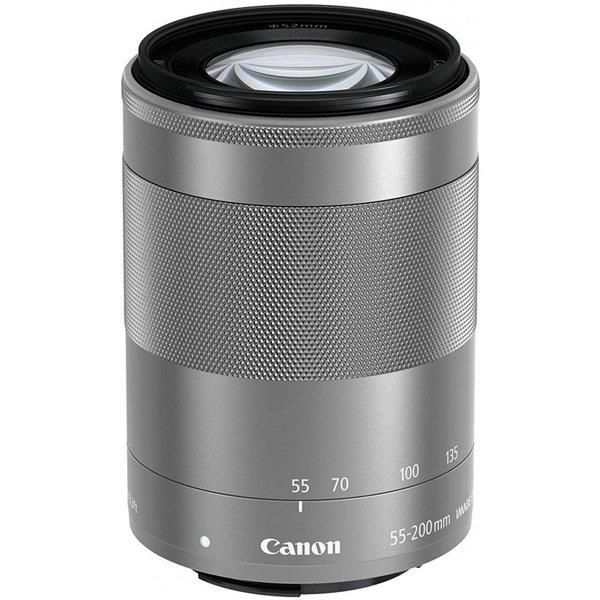 【中古】キヤノン Canon 望遠ズームレンズ EF-M55-200mm F4.5-6.3 IS STM シルバー ミラーレス専用 EF-M55-200ISSTMSL