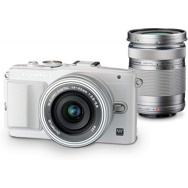 【中古】オリンパス OLYMPUS E-PL6 EZダブルズームキット ホワイト E-PL6 EZ DZKIT WHT SDカード付きの通販は