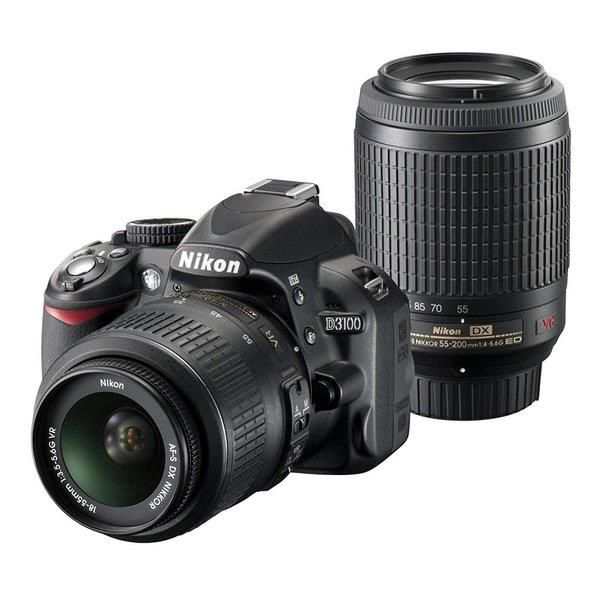 【中古】ニコン Nikon D3100 200mmダブルズームキット SDカード付き