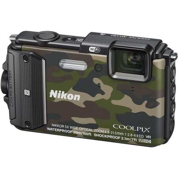 【中古】ニコン Nikon COOLPIX AW130 カムフラージュグリーン SDカード付き