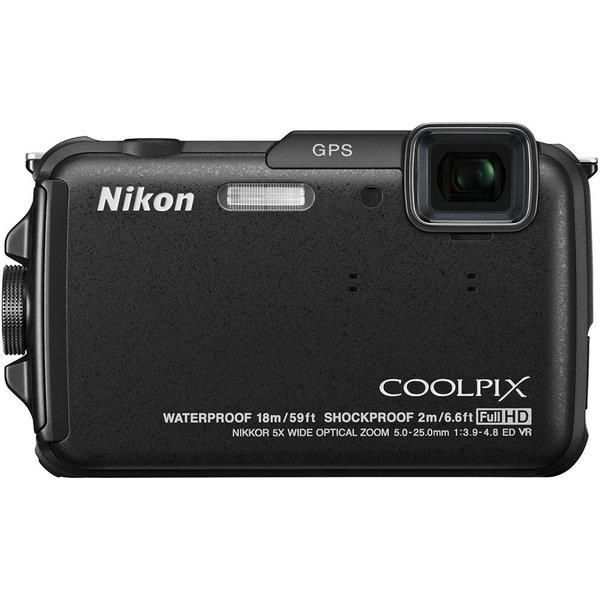 【中古】ニコン Nikon COOLPIX AW110 防水18m 耐衝撃2m カーボンブラック AW110BK SDカード付き