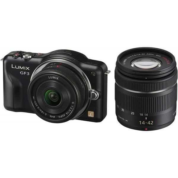 【中古】パナソニック Panasonic LUMIX GF3 ダブルレンズキット エスプリブラック DMC-GF3W-K