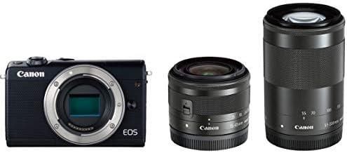 【中古】Canon ミラーレス一眼カメラ EOS M100 ダブルズームキット ブラック EOSM100BK-WZK