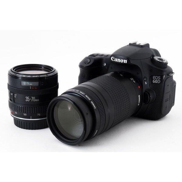 【】キヤノン Canon EOS 60D 超望遠ダブルズームセット 美品 SDカード付き