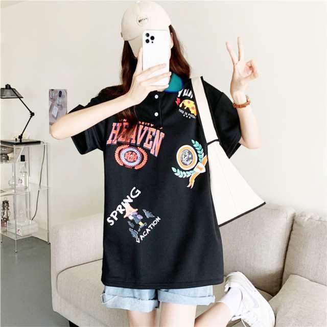 レディース 半袖 ポロシャツ Tシャツ トップス 春夏 スポーツウェア おしゃれ かわいい アメカジ クールビズの通販はau PAY マーケット  kojostore au PAY マーケット－通販サイト