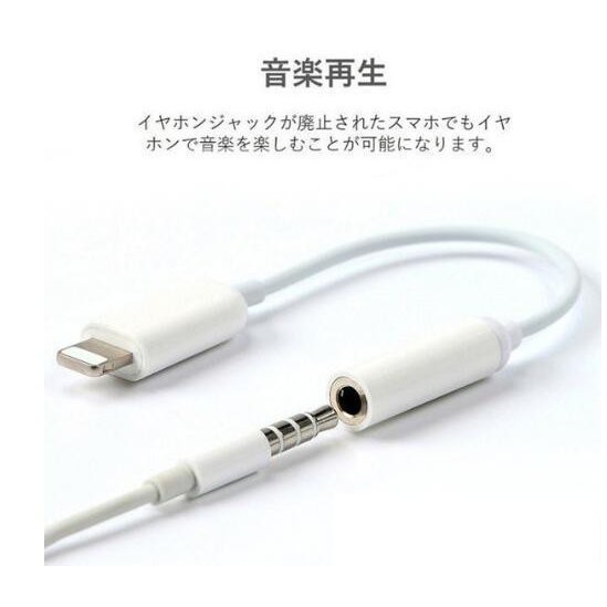 iPhone イヤホン 変換アダプタ 変換ケーブル 3.5mm 音楽再生 Lightning