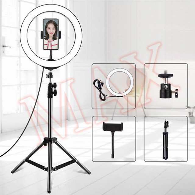 LEDリングライト 撮影照明用ライト 卓上ライト 高輝度LED スマホスタンド付き 美容化粧 生放送用 自撮りスタンド 補光ライト 美白効果の通販はau  PAY マーケット - 日中商店