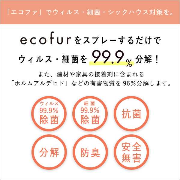 冬の華 エコファ ウィルス・細菌・シックハウス対策スプレー(300mlタイプ)ウィルス、細菌、有害物質の除菌＆分解、抗菌、消臭効果【ECOFUR】 24本セット