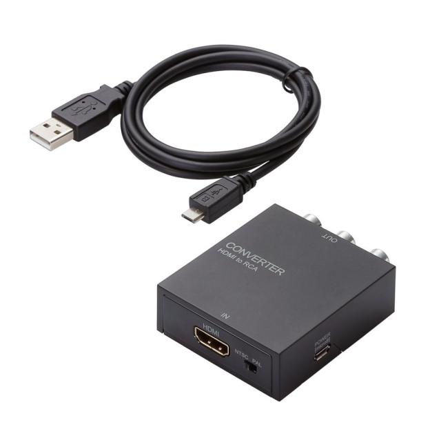 エレコム 映像変換コンバーター ダウンスキャンコンバーター HDMI‐RCA HDMI1.4┃AD-HDCV02