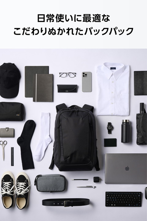 エレコム バックパック 15.6inch 21L MNL CITY PACK CORDURA re/cor コーデュラ リコラー 撥水加工 ブラック┃BM-MNLBP01NBK