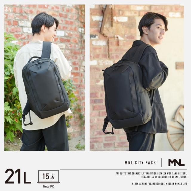 エレコム バックパック 15.6inch 21L MNL CITY PACK CORDURA Ballistic コーデュラ ナイロン リュック バッグ ビジネス PC収納 21L ブラック┃BM-MNLBP02BK