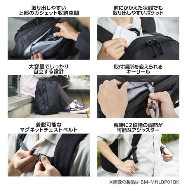 エレコム バックパック 15.6inch 21L MNL CITY PACK CORDURA Ballistic コーデュラ ナイロン リュック バッグ ビジネス PC収納 21L ブラック┃BM-MNLBP02BK
