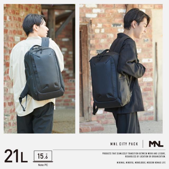 エレコム バックパック 15.6inch 21L MNL CITY PACK X-Pac ヨット 帆 リュック バッグ ビジネス PC収納 21L ブラック┃BM-MNLBP03BK