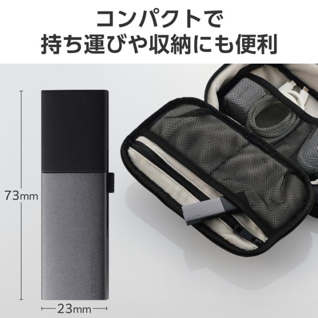 外付けSSD 1TB 外付け ポータブル SSD Type-C＆Type-A両対応 USB3.2(Gen2)対応 スライド式 USBメモリ 型 1TB ブラック ┃ESD-EWC1000GBK_5