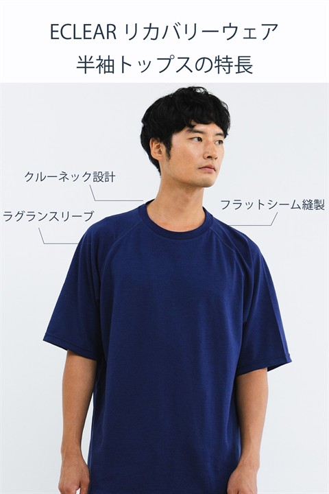 エレコム ECLEAR リカバリーウェア 半袖ハーフパンツ セット 一般医療機器 ユニセックス Mサイズ ネイビー ┃HCM-RW01MNV