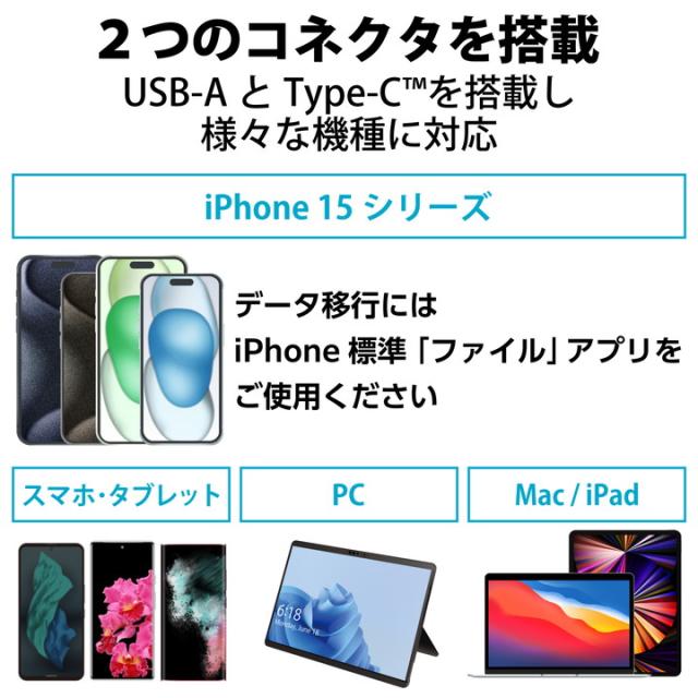 エレコム USBメモリ キャップ式 USB Type-C(TM) USB3.1(Gen1) Type-C ブラック 128GB┃MF-CAU32128GBK_1