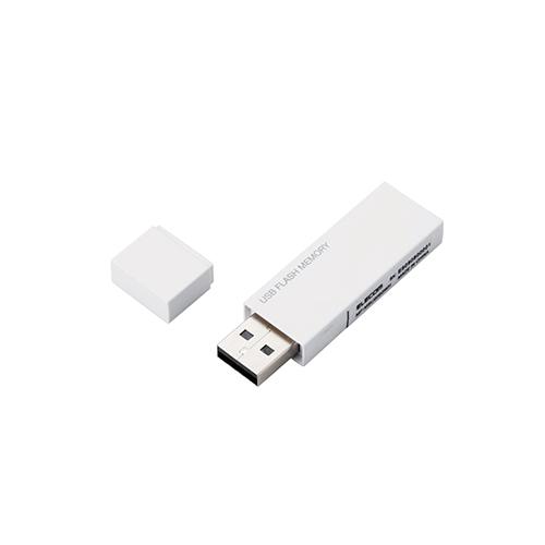 エレコム USBメモリ USB2.0対応 キャップ式 16GB ホワイト 16GB┃MF-MSU2B16GWH