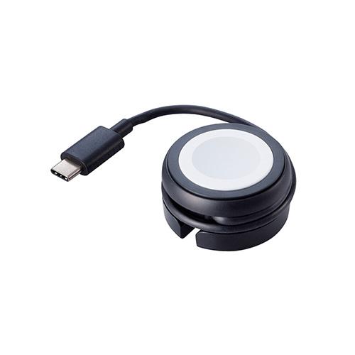 エレコム Apple Watch 磁気充電ケーブル 高速充電巻き取りタイプ USB Type-C ブラック┃MPA-AWMCQBK