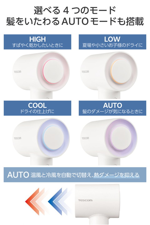 テスコム TESCOM ハンドドライヤー マイナスイオン ヘアドライヤー