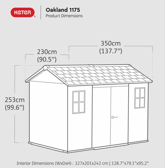 物置 大型物置 おしゃれ 物置小屋 屋外 ケター オークランド 1175 SD