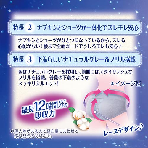 ソフィ 超熟睡ショーツ オーガニックコットン MLサイズ 4枚入 × 24個 / 特に多い夜用 / ショーツ型ナプキン /_3
