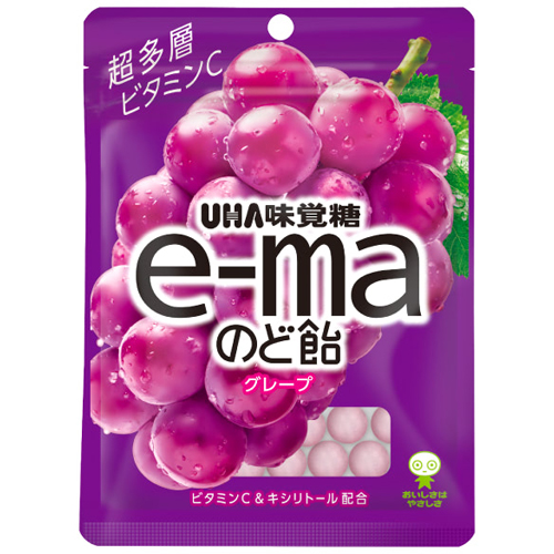 味覚糖　e-maのど飴 袋 グレープ 50g×72個 ユーハ味覚糖/のどあめ/キャンディ/キャンデー/ビタミンC