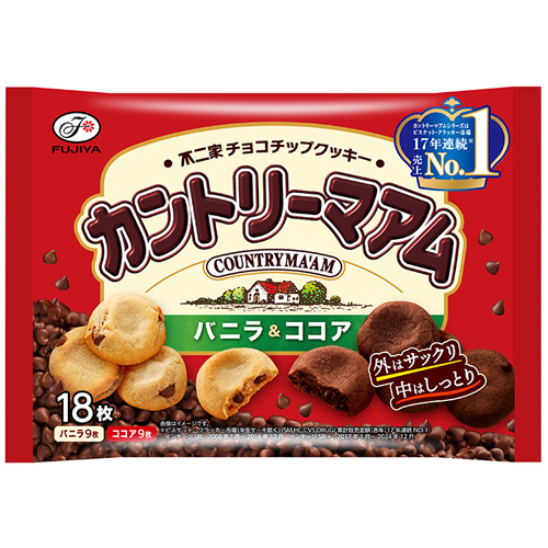 不二家 カントリーマアム バニラ＆ココア 18枚（バニラ9枚・ココア9枚）×18個×2セット クッキー/ソフトクッキー/ビスケット/菓子/おやつ 7,633円