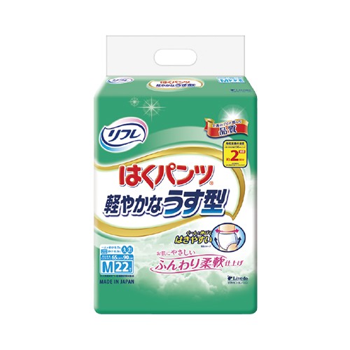 （リフレ）はくパンツ 軽やかなうす型 Mサイズ 1袋22枚 ×6袋（1ケース）/介護オムツ /大人用紙オムツ /パンツ