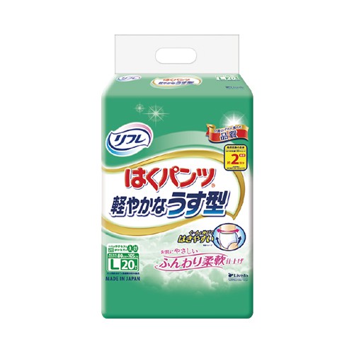 （リフレ）はくパンツ 軽やかなうす型 Ｌサイズ 1袋20枚 ×6袋（1ケース）/介護オムツ /大人用紙オムツ /パンツ