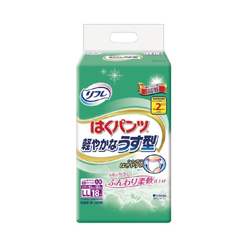 （リフレ）はくパンツ 軽やかなうす型 LLサイズ1袋18枚 ×6袋（1ケース）/介護オムツ /大人用紙オムツ /パンツ