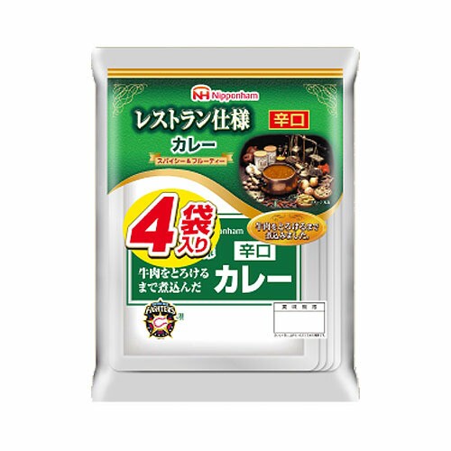 日本ハム レストラン仕様カレー辛口１７０ｇ　４袋入×20個