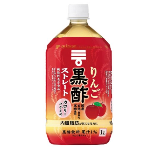 ミツカン りんご黒酢 ストレート（500mｌ）×6個 - 健康酢・酢飲料