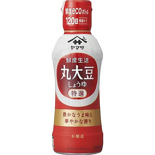 ヤマサ　鮮度生活　特選　丸大豆しょうゆ　３００ｍｌ×24個