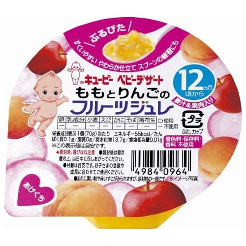 キューピー　ベビーデザート　ももとりんごのフルーツジュレ　70ｇ×24個　【赤ちゃん／ベビー用品（離乳食）／幼児食】