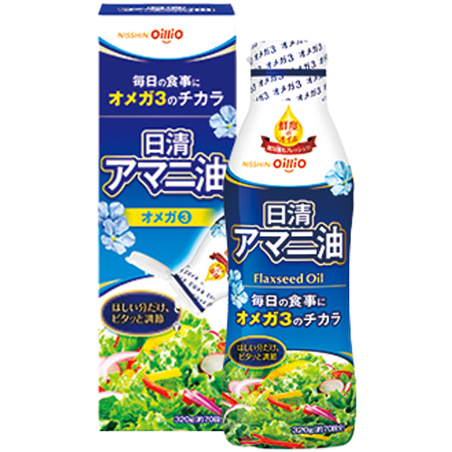 日清オイリオ アマニ油 320g×8個 フレッシュキープボトル/食用油/オメガ3のチカラ