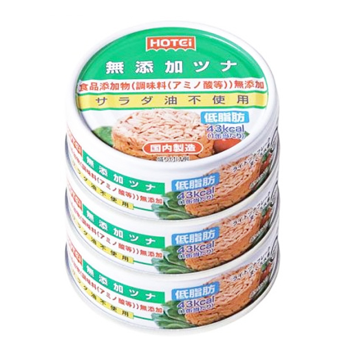ホテイフーズ　無添加ツナ 70g×3缶×24個×2セット　缶詰/ツナ缶/マグロ缶詰/常備食/保存食/防災/備蓄/キャンプ/料理/魚の缶詰/