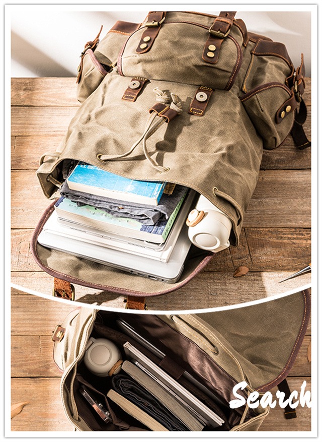 レトロ リュックサック メンズ Search 本革 肩掛け鞄 蝋引き 厚手牛革