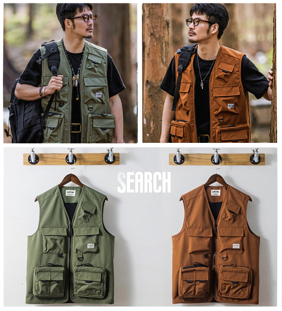 メンズ アウトドア ベスト 登山ベスト Search 多ポケット フィッシング
