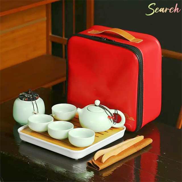 柿茶器10点セット 2023 旅行ティーセット Search 和風 携帯