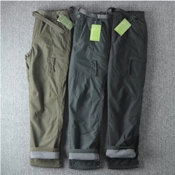 黒のベルト付き】裏起毛 パンツ メンズ 秋冬 ボトム ゆったり 冬