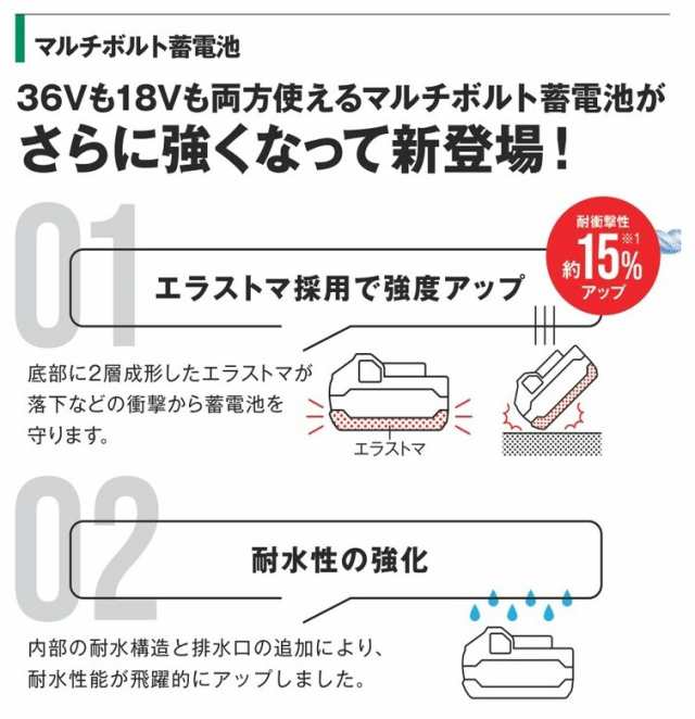 HIKOKI ハイコーキ 36V マルチボルト蓄電池 2.5Ah ＜ BSL36A18BX