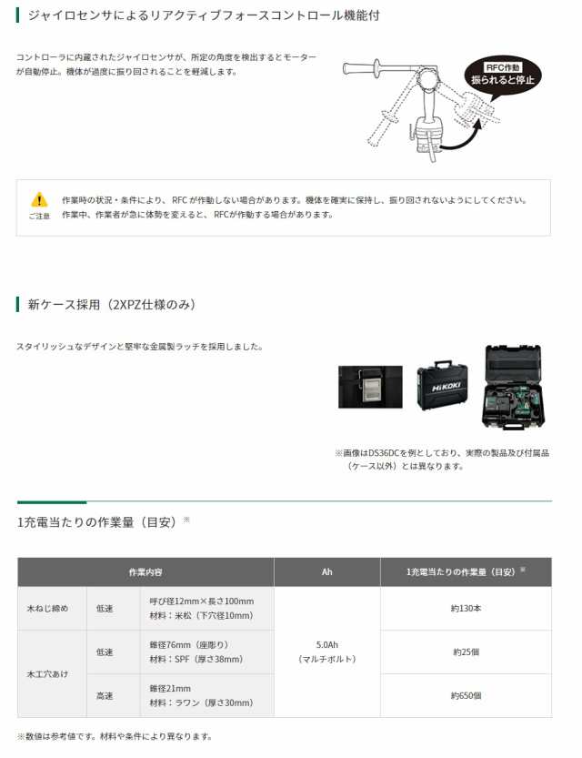 HiKOKI ハイコーキ(旧日立工機) コードレスドライバードリル 本体のみ＜DS18DC(NN)＞ 18V アグレッシブグリーン サイドハンドル付き  充の通販はau PAY マーケット カイノス au PAY マーケット店 au PAY マーケット－通販サイト