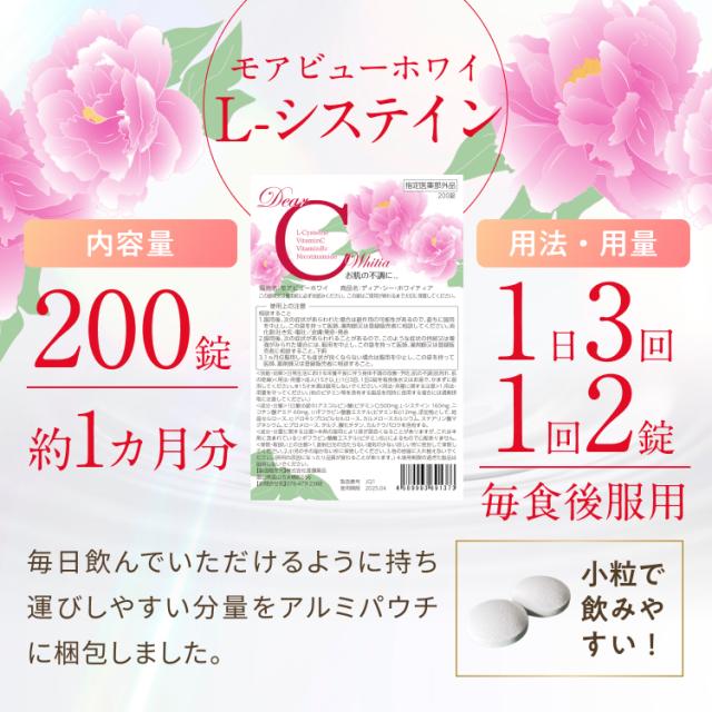 【指定医薬部外品】L-システイン ビタミン 肌荒れ 肌の乾燥 効く ディアシーホワイティア 180錠 12袋 1年分 (販売名:モアビューホワイ) 富山の製薬会社 渡邊薬品 自社国内製造 Made in Japan_7