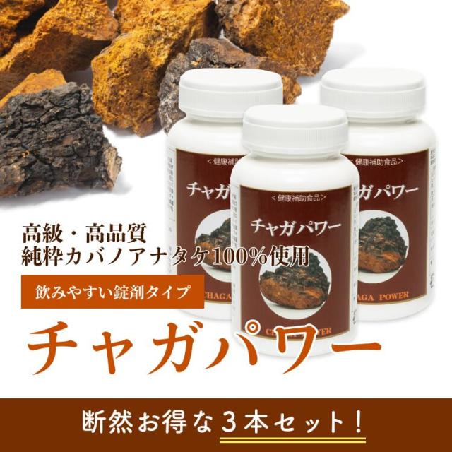 チャーガ 錠剤 β-グルカン SOD酵素 カバノアナタケ サプリメント 120粒入×3本 カバノアナタケ 高品質 純粋 100% チャガパワー 富山の製薬会社 渡邊薬品 自社国内製造 Made in Japan_1