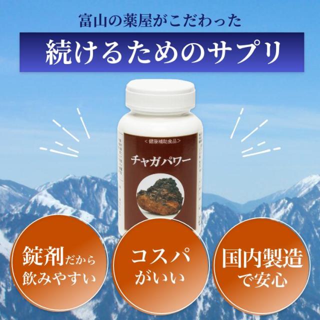 チャーガ 錠剤 β-グルカン SOD酵素 カバノアナタケ サプリメント 120粒入×3本 カバノアナタケ 高品質 純粋 100% チャガパワー 富山の製薬会社 渡邊薬品 自社国内製造 Made in Japan_7