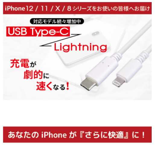 送料無料 ライトニングケーブル USB Type C iPhone Lightning 充電