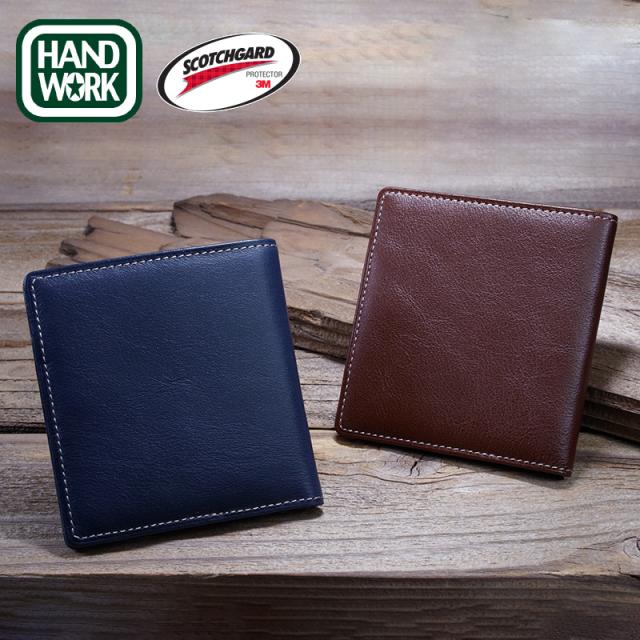 財布 小さい ハンドワーク 薄いカード＆マネーホルダー 日本製 メンズ 薄い 本革 二つ折り財布 札入れ 紳士 男性 ウォレット おしゃれ お財布 使いやすい シンプル ブラウン ネイビー